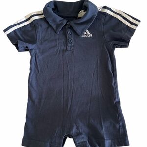 Adidas Dark Blue Infant Romper with White Accents